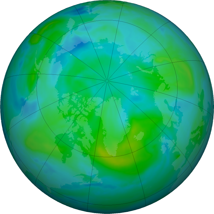 Arctic ozone map for 09 September 2016